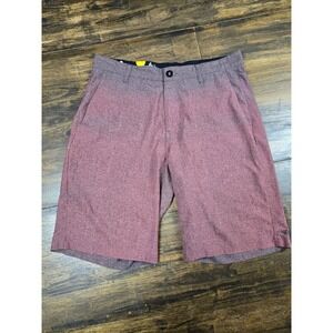 Volcom Mens Frickin V4S Hybrid Shorts Burgundy Heather Stretch Size 34